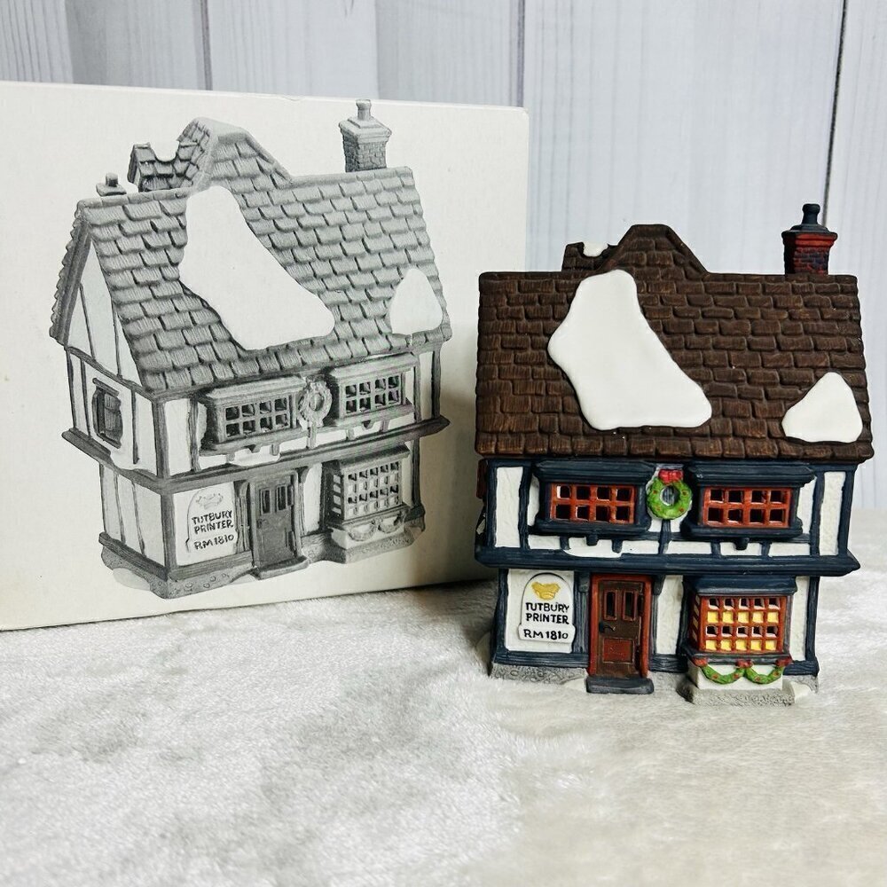 Dept 56 Tutbury Printer Heritage 1990 Dickens Village Series Retired Light NEW